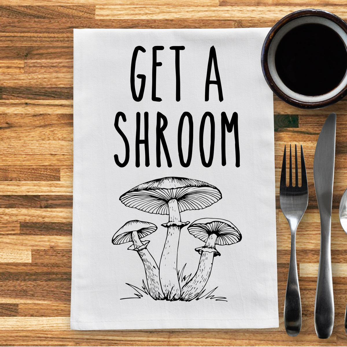 Tea Towels, Linen Kitchen Towel Mushroom, Kitchen Towel, Linen Tea