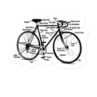 Vintage Racing Bicycle Diagram Sticker