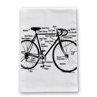 Retro Racing Bicycle Diagram Kitchen Towel