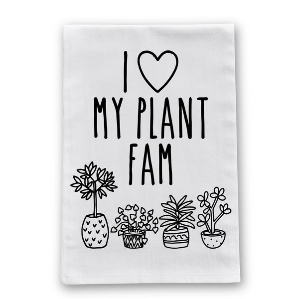 I Heart My Plant Fam Funny House Plant Kitchen Towel