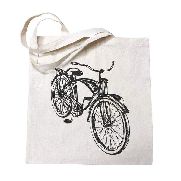 Vintage Cruiser Bicycle Cotton Canvas Tote Bag