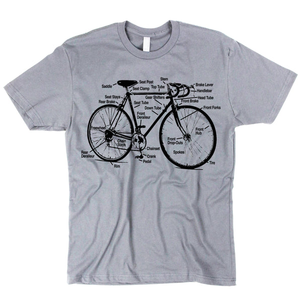 Vintage Racing Bike Diagram Unisex T-Shirt
