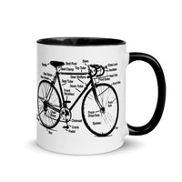 Vintage Racing Bike Diagram Mug
