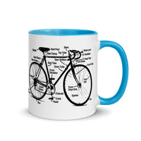 Vintage Racing Bike Diagram Ceramic Mug