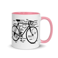 Vintage Racing Bike Diagram Mug