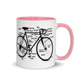Vintage Racing Bike Diagram Ceramic Mug
